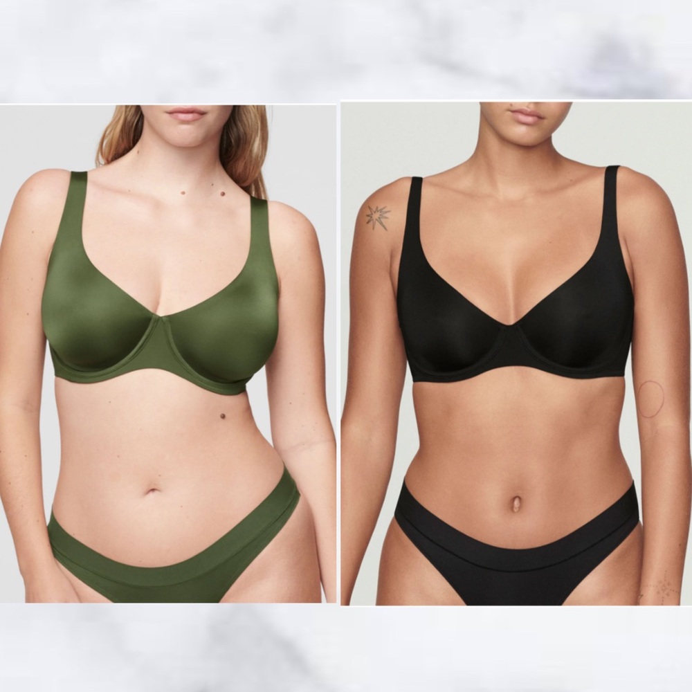 (2) CUPP “The Scoop” Bras - 34E - Olive/Black